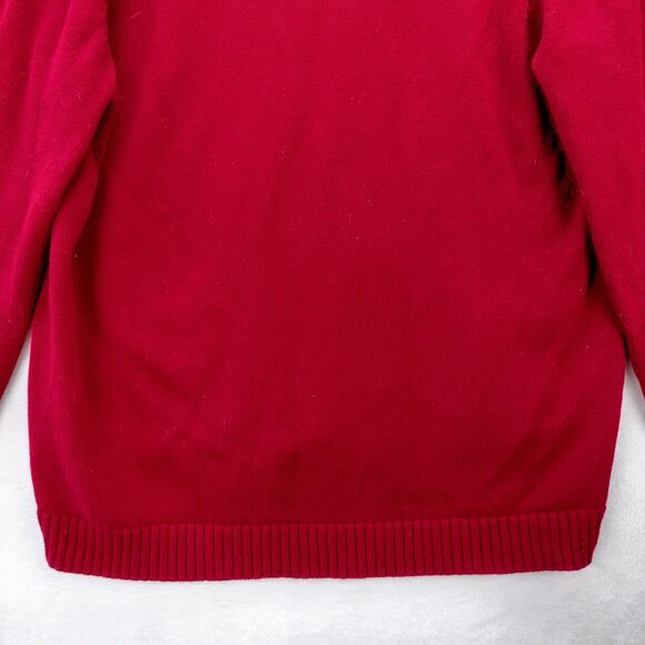 Ralph Lauren Sweater Womens 2X Red Cardigan Gold Button Up Shawl Collar Pockets - Picture 14 of 15